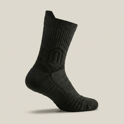 GroundGuard work sock — reinforced heel and toe, zoned cushioning