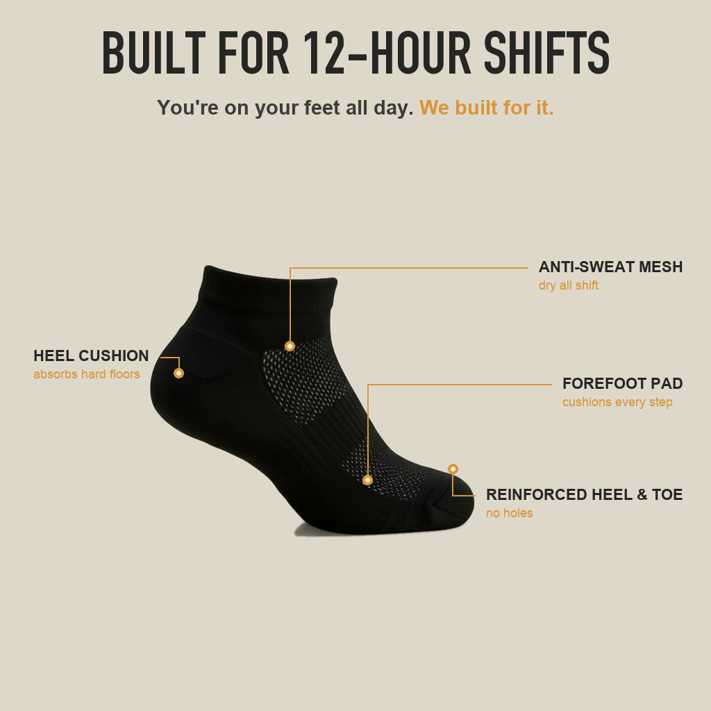 GroundGuard cushion zones — heel cushion, forefoot pad, arch-lock band, reinforced toe